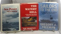 (3) SIGNED NAVAL RELATED BOOKS, MOSTLY WW2 - THOMP