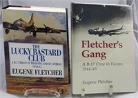 (2) WWII THEME BOOKS, AVIATION, SIGNED EUGENE FLET