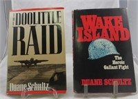 (2) WWII PACIFIC THEME BOOKS - SCHULTZ, SIGNED