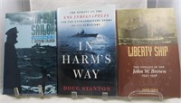 (3) WW2 NAVY THEME BOOKS: LIBERTY SHIP, USS STERET