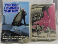 (2) WW2 AVIATION BOOKS ROBERT L SCOTT, SIGNED