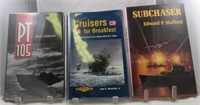 (3) WWII BOOKS - NAVAL THEME: PT 105, SUBCHASER, D