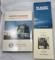 (3) WW2 BOOKS - "BLOODY 100TH" THEME, SIGNED