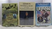 (3) WW2 BOOKS: IMPORTANT SOLDIERS, SIGNED: GLINES,