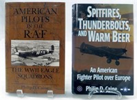 (2) WWII AVIATION BOOKS BY PHILIP D. CAINE, SIGNED