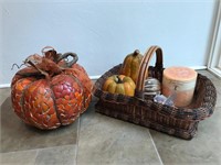 Fall Decor - Pumpkins, Candle & More