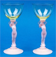 1930’s Cambridge Tuscan Nude Stem Wine Glasses