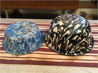 2 Graniteware Bowls- Cobalt & Blue Swirl