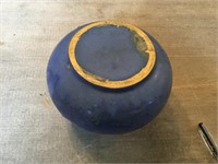 Antique Pottery Planter - Blue Matte