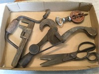 Antique Iron Branch Cutter, Shears, Wrench, etc