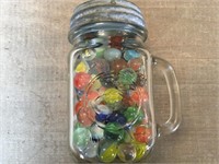 Ball Jar of Marbles w/Zinc Lid