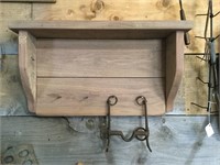 Walnut Handmade Peg Shelf w/ Iron Bit