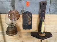 Copper Oil Lantern, Gen Store Receipt Holder