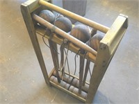 Croquet set, Antique wooden