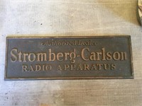 Antique Bronze Stromberg Carlson Appar Sign
