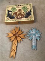 "The Magic Tea Box" Wooden Box & (2) Crosses