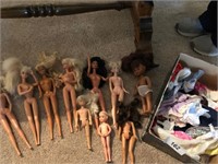 Assorted Barbies & Clothes
