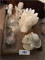 Angel Figurines, Candle, Planter,