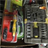 Driver/bit sets, 12" square, pruners, tester-new