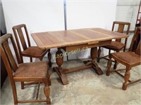 Antique Oak Table & Chairs