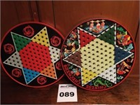 Two Old Tin Chinese Checker Boards