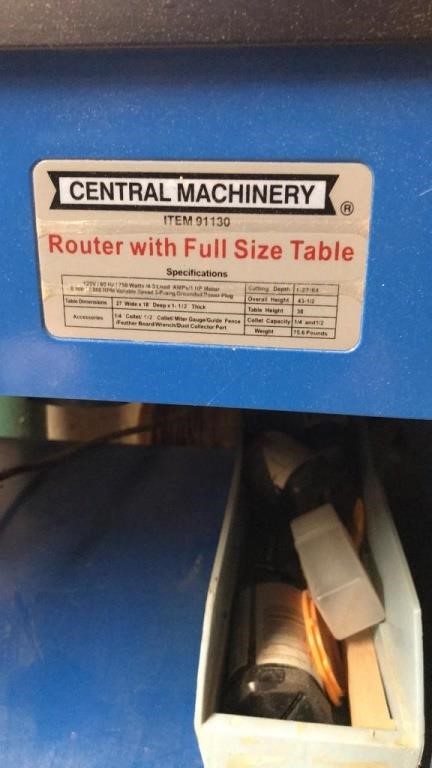 Central Machinery Router With Full Size, Central Machinery Router Table 91130 Parts