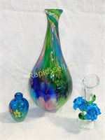 Art Glass In Blue & Green