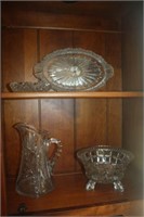 (4) glass pieces in hutch
