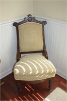 wood/gold colored occasional chair