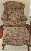 floral chair and ottoman w/pillows