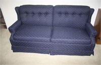 Ethan Allen navy blue sleeper sofa @ 68"L