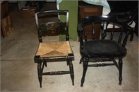 (2) black chairs