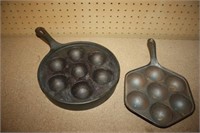 Griswald #962 & cast iron egg/muffin pans