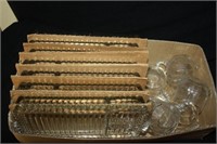 glass snack trays/cups (8) trays & (7) cups