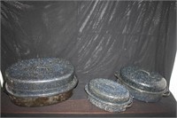 (3) roaster pans