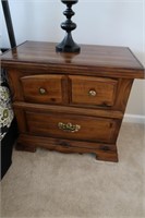 Pine Nightstand w/2 Drawers-27Wx16"Dx25"H