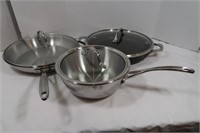 3 Caphalon Pcs-2 Skillets, 1 Pot