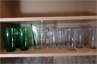 Glass Pitcher & 14 Water Glasses