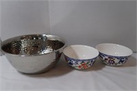 2 Ralph Lauren Mandarin Blue Bowls & Salad Bowl