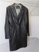 Adler Black Leather Coat Real N.Z. Lamb Skin-Med