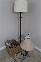 Table Lamp(2'H), Floor Lamp(4'7"H),Wicker Basket&