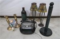 2 Brass Candle Holders, Emerson CD Player&more