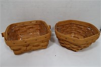 2 Longaberger Baskets w/Protector