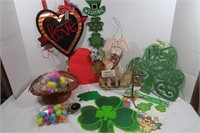 Misc Holiday Lot w/Bin/Lid-Valentine, Easter& more