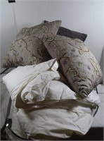 King Comforter/West Elm Duvet, 3 Pillows