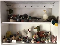 3 Shelves of Assorted Duck Figurines