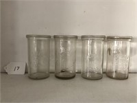 4 Glass Cottage Cheese Jars