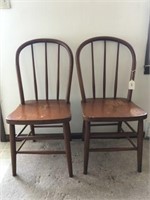Pair of Plank Bottom Chairs