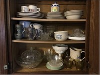 Contents of 3 Cabinets - Assorted Glassware,