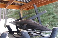 7 foot black picnic table